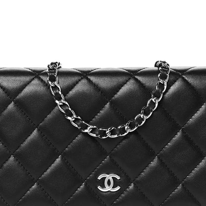 Chanel Lambskin Quilted Wallet On Chain WOC Black 9 of 12