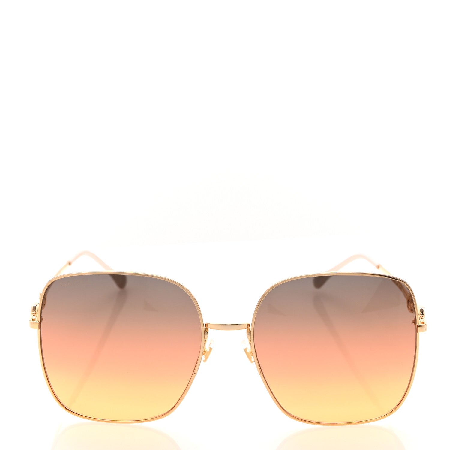 Gucci Metal Horsebit Square Sunglasses GG0879S Gold 2 of 8