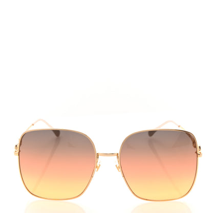 Gucci Metal Horsebit Square Sunglasses GG0879S Gold 2 of 8