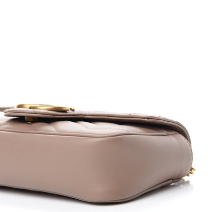 Gucci Calfskin Matelasse Super Mini GG Marmont Shoulder Bag Porcelain Rose 7 of 10