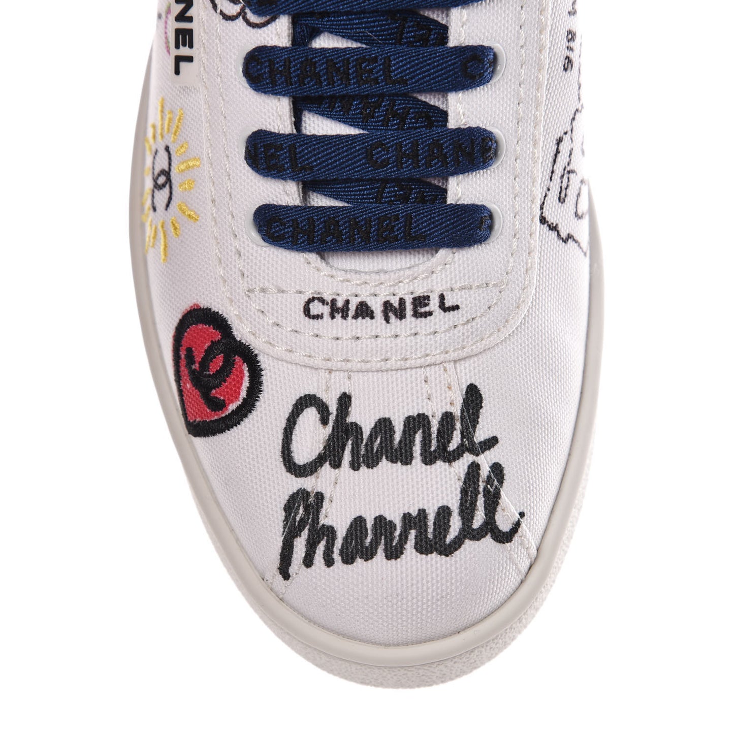 x Pharrell Williams Canvas Womens Sneakers 38 White