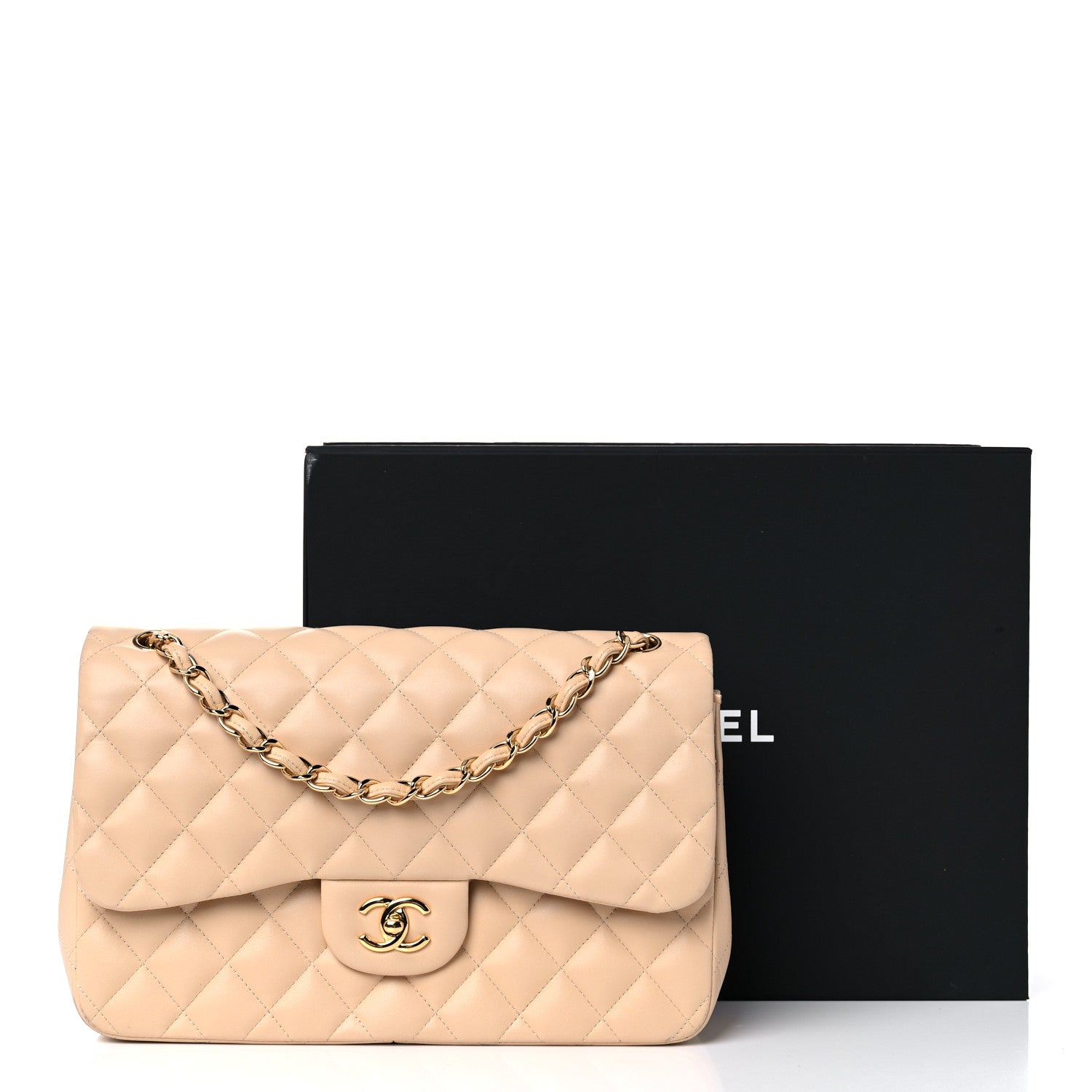Chanel Lambskin Quilted Jumbo Double Flap Beige Clair 18 of 18