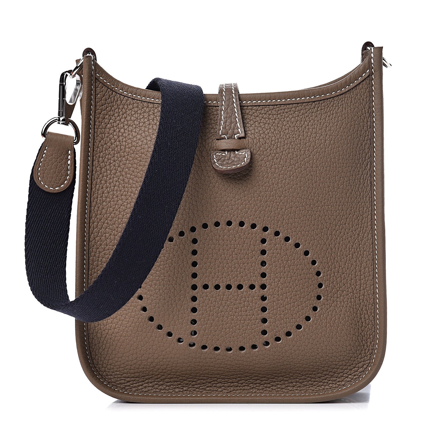 Hermes Taurillon Clemence Amazone Evelyne TPM Etoupe Bleu Indigo 1 of 11