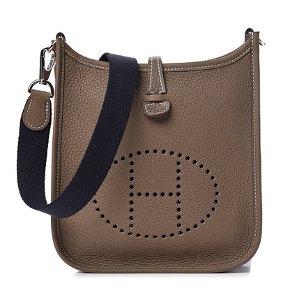 Hermes Taurillon Clemence Amazone Evelyne TPM Etoupe Bleu Indigo 1 of 11