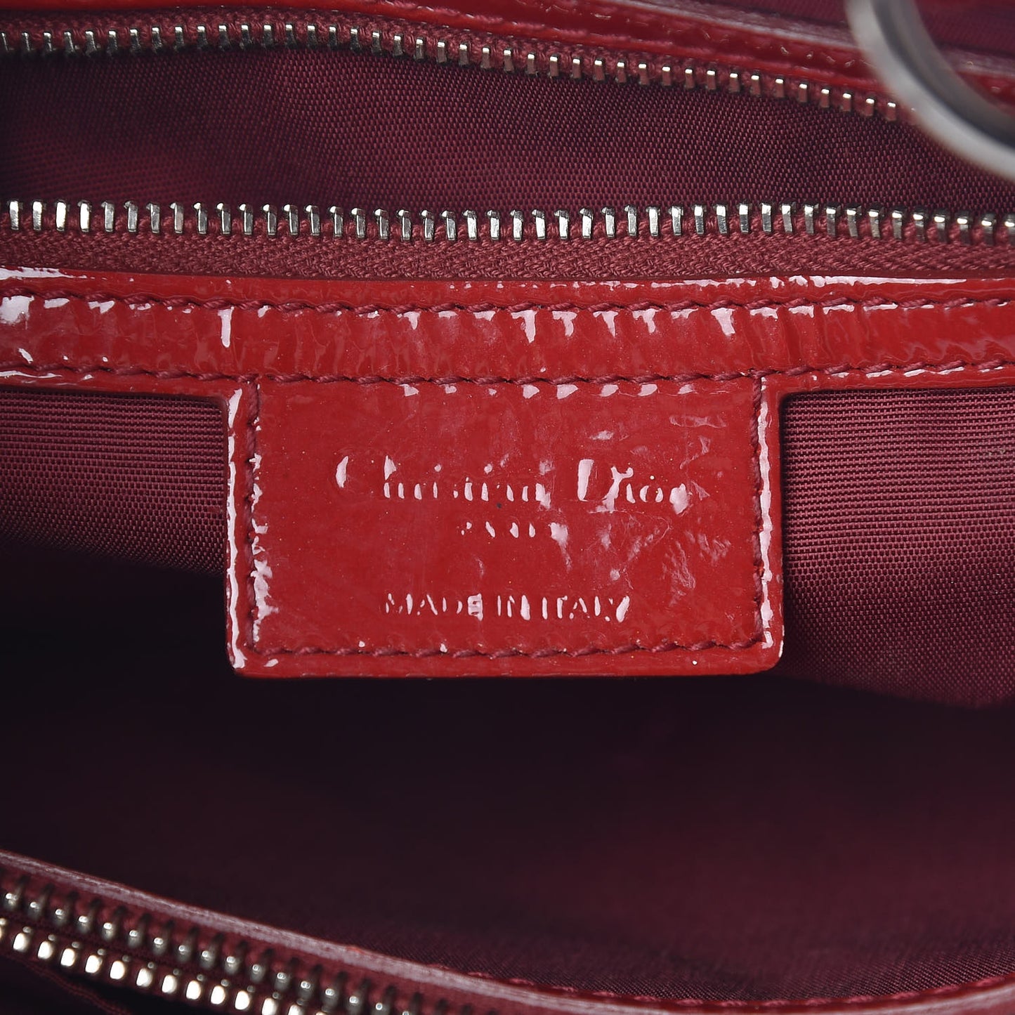 Patent Cannage Small Dior Soft Shopping Tote Red