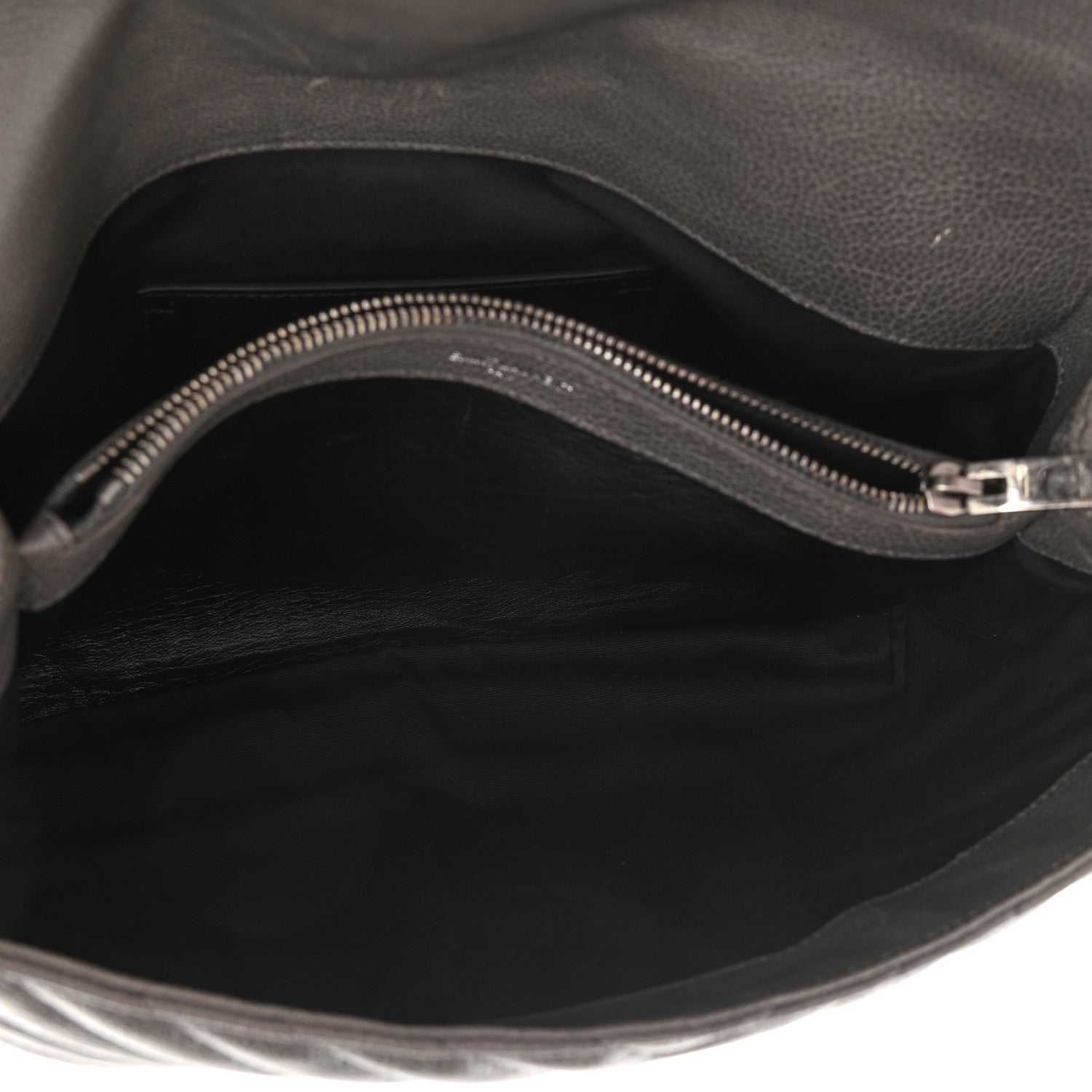 Saint Laurent Sheepskin Matelasse Chevron Monogram Large College Satchel Dark Anthracite 4 of 10