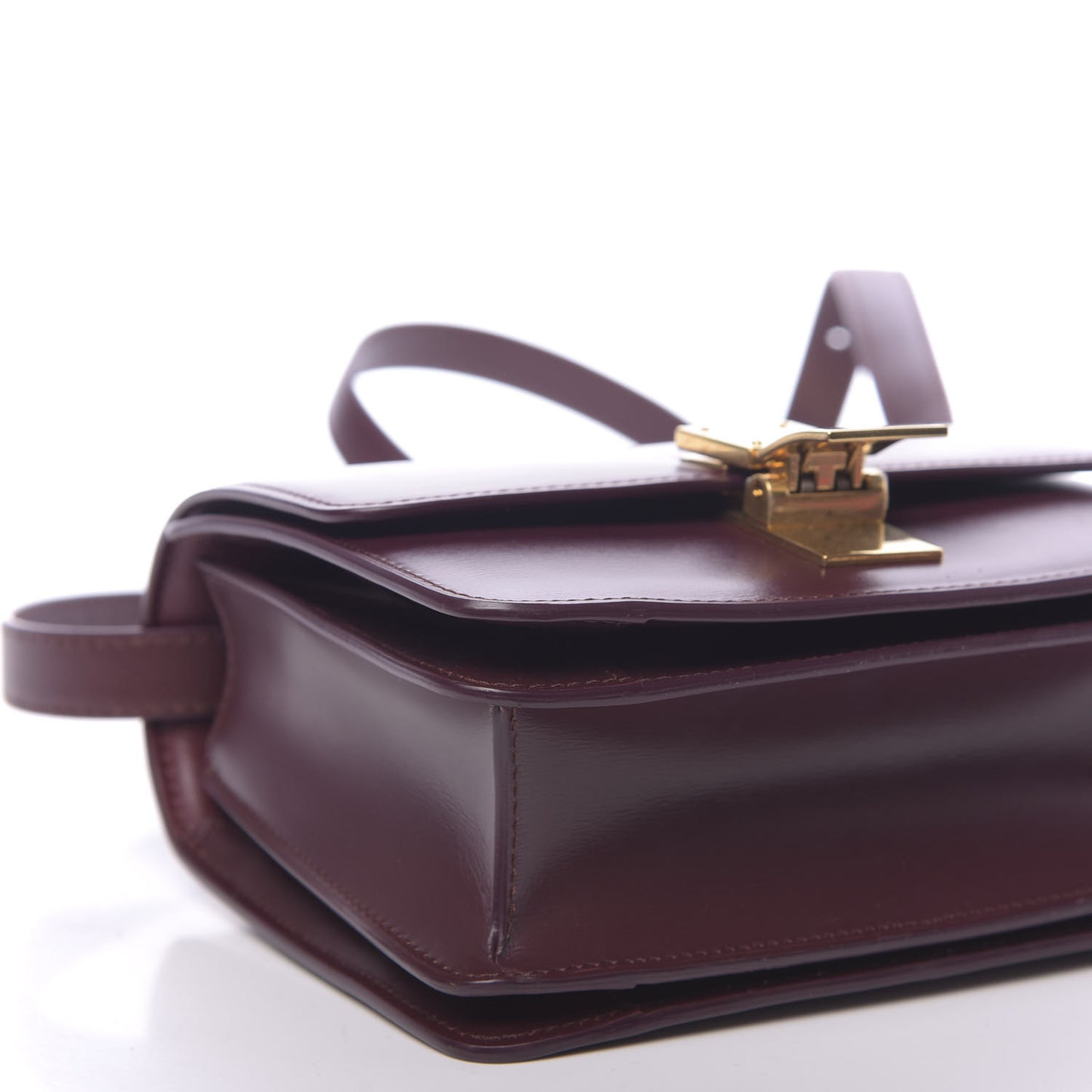 Box Calfskin Small Classic Box Flap Bag Burgundy