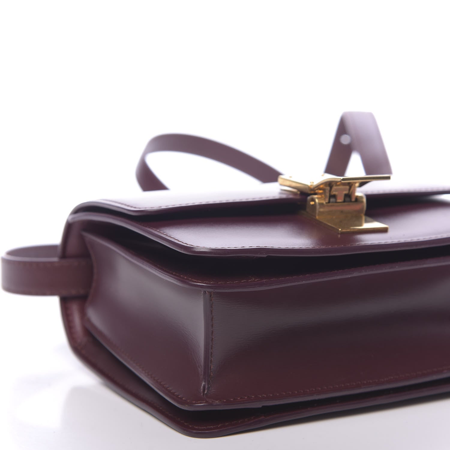 Celine Box Calfskin Small Classic Box Flap Bag Burgundy 9 of 10