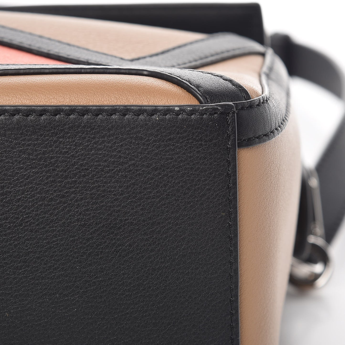 Calfskin Small Graphic Puzzle Bag Pink Tulip Mocca