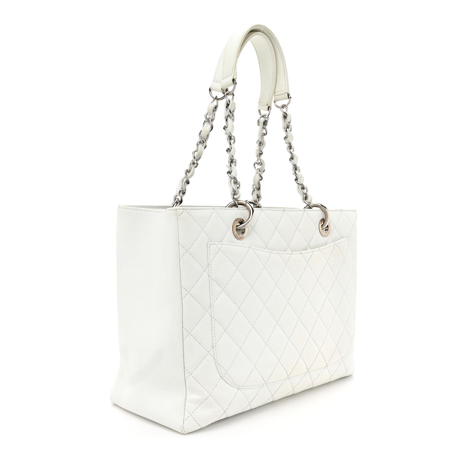 Chanel Caviar Quilted Grand Shopping Tote GST White 3 of 18