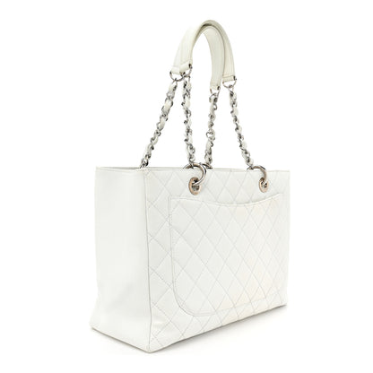 Chanel Caviar Quilted Grand Shopping Tote GST White 3 of 18