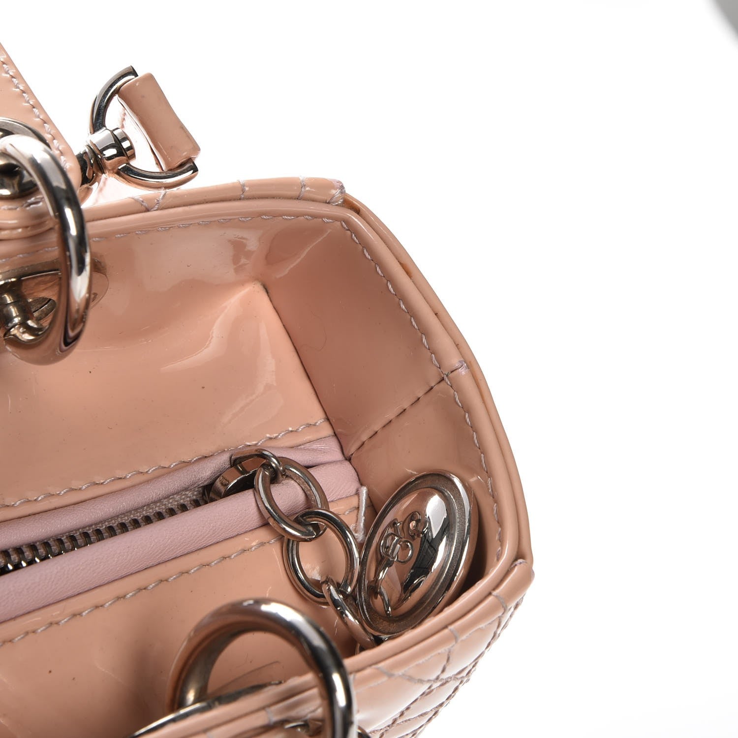 Christian Dior Patent Cannage Medium Lady Dior Light Pink 9 of 14