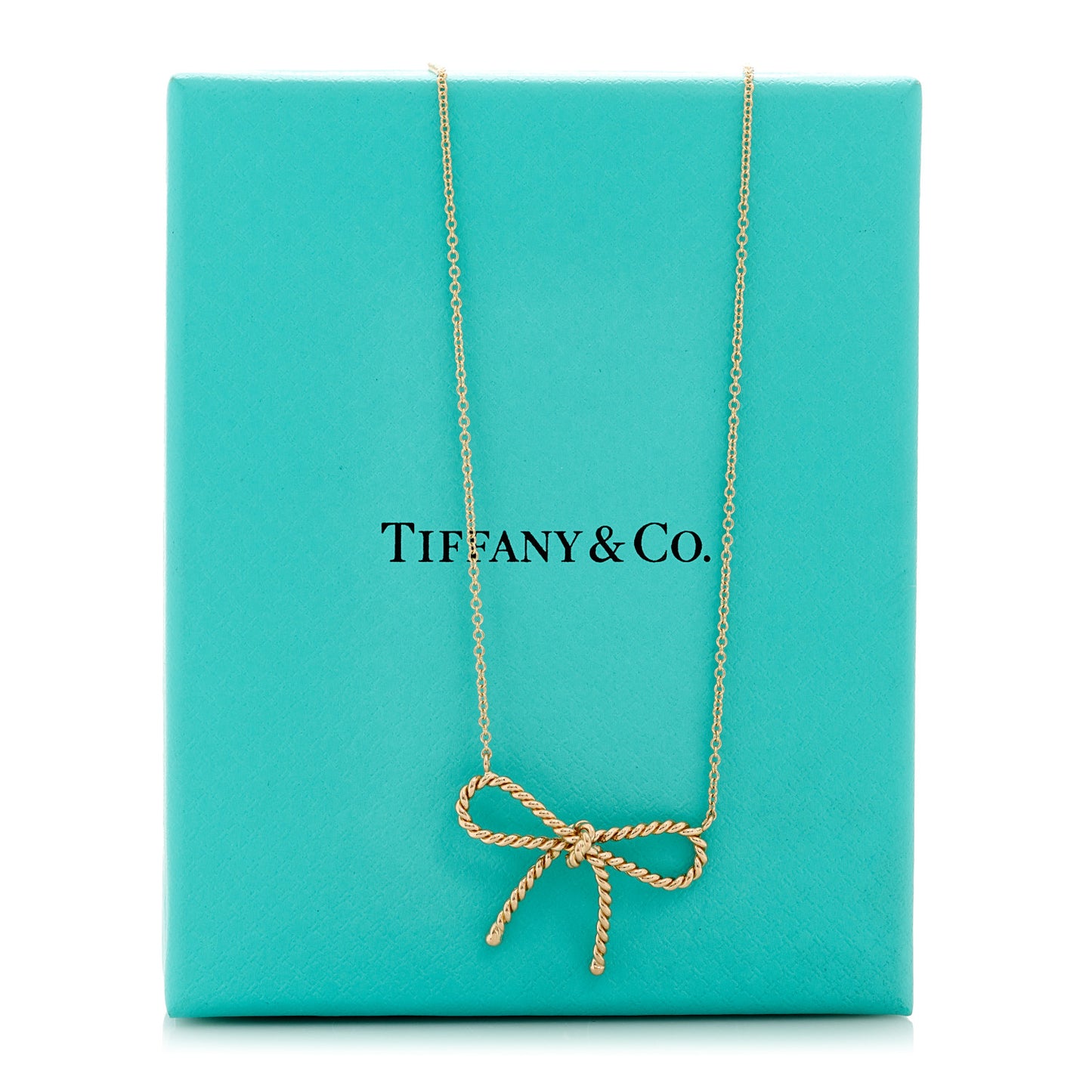 18K Rose Gold Twist Bow Pendant Necklace