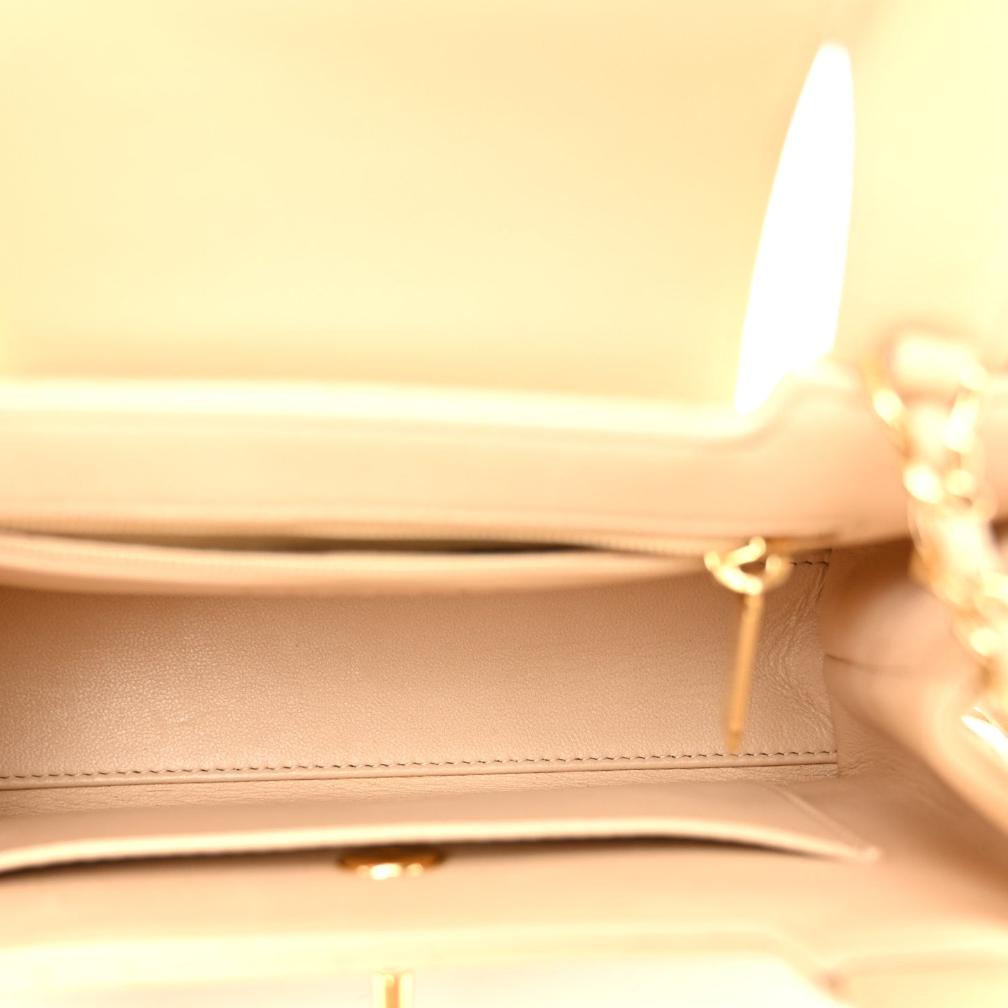 Lambskin Fringe Nano Kelly Shopper Beige