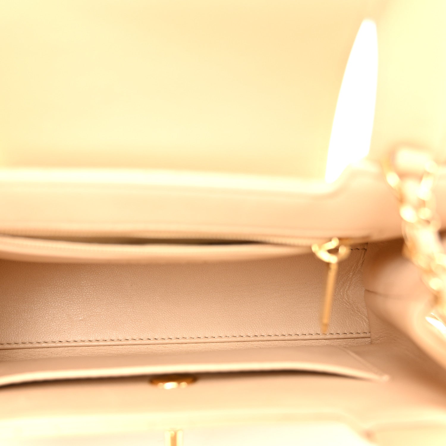 Chanel Lambskin Fringe Nano Kelly Shopper Beige 5 of 10