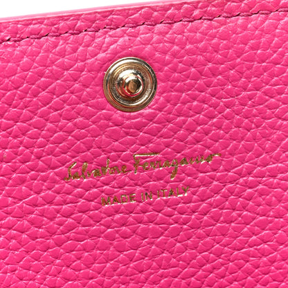 Salvatore Ferragamo Grained Calfskin Flap Card Holder Pink 6 of 8
