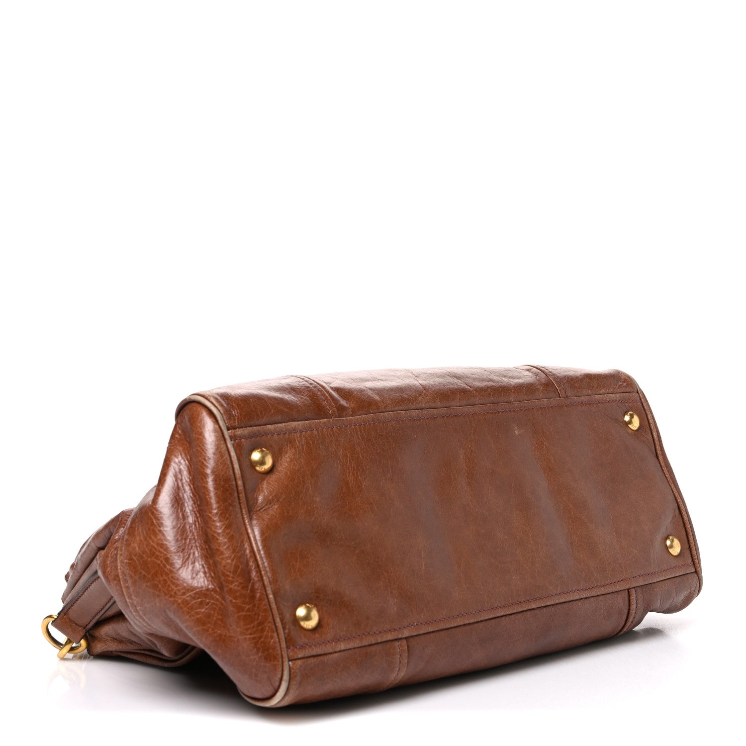 Prada Vitello Shine Shopping Satchel Giunco 4 of 11