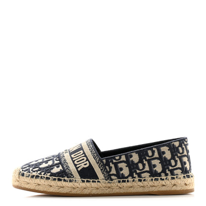 Christian Dior Oblique Embroidered Granville 15mm Espadrilles 38.5 Deep Blue 2 of 20