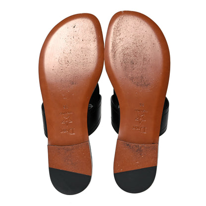 Christian Dior Calfskin 30 Montaigne Thong Sandals 36 Black 5 of 8