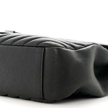 Saint Laurent Sheepskin Matelasse Chevron Monogram Large College Satchel Black 10 of 10