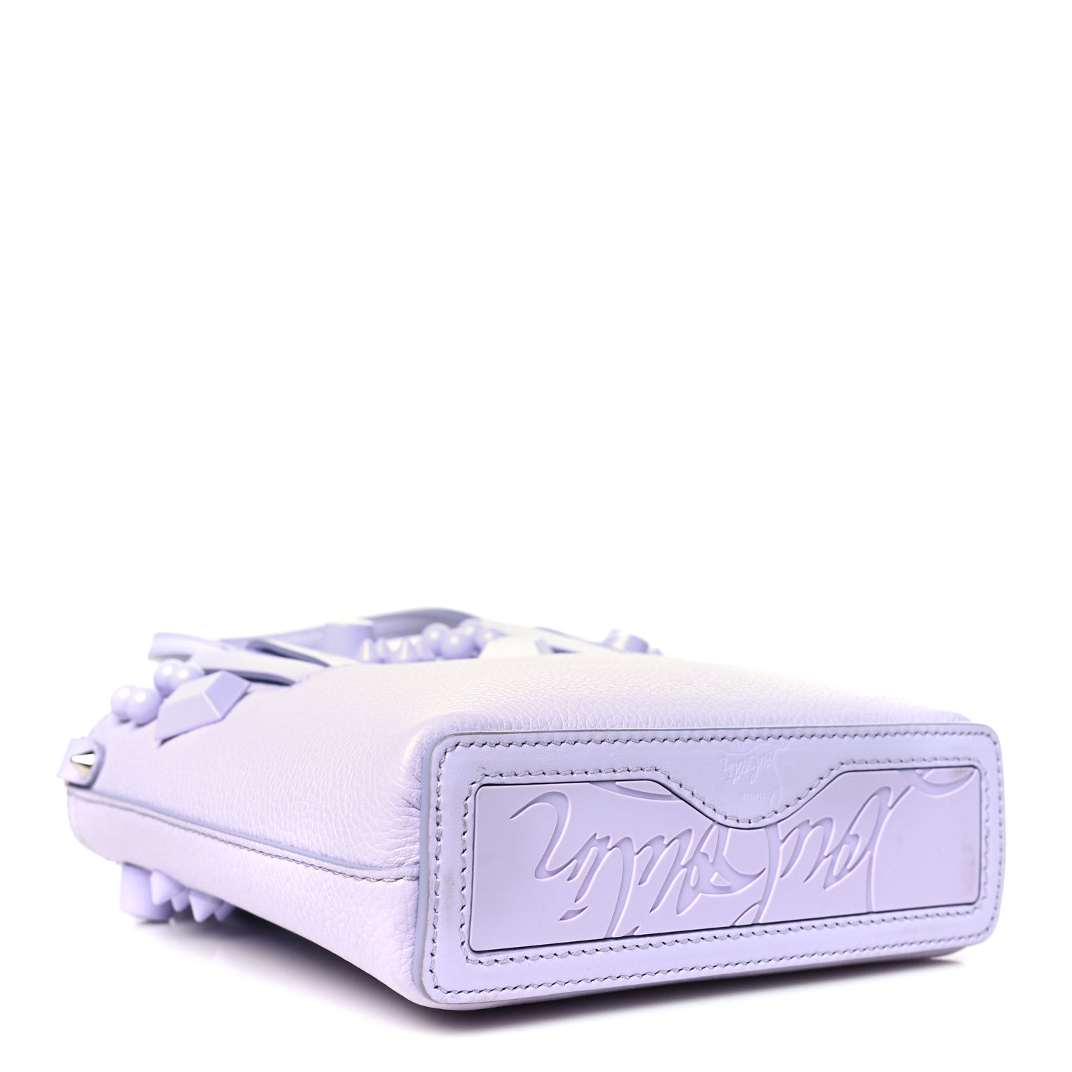 Christian Louboutin Calfskin Empire Spike Studded Mini North South Cabata Tote Lilac Smoke 4 of 10