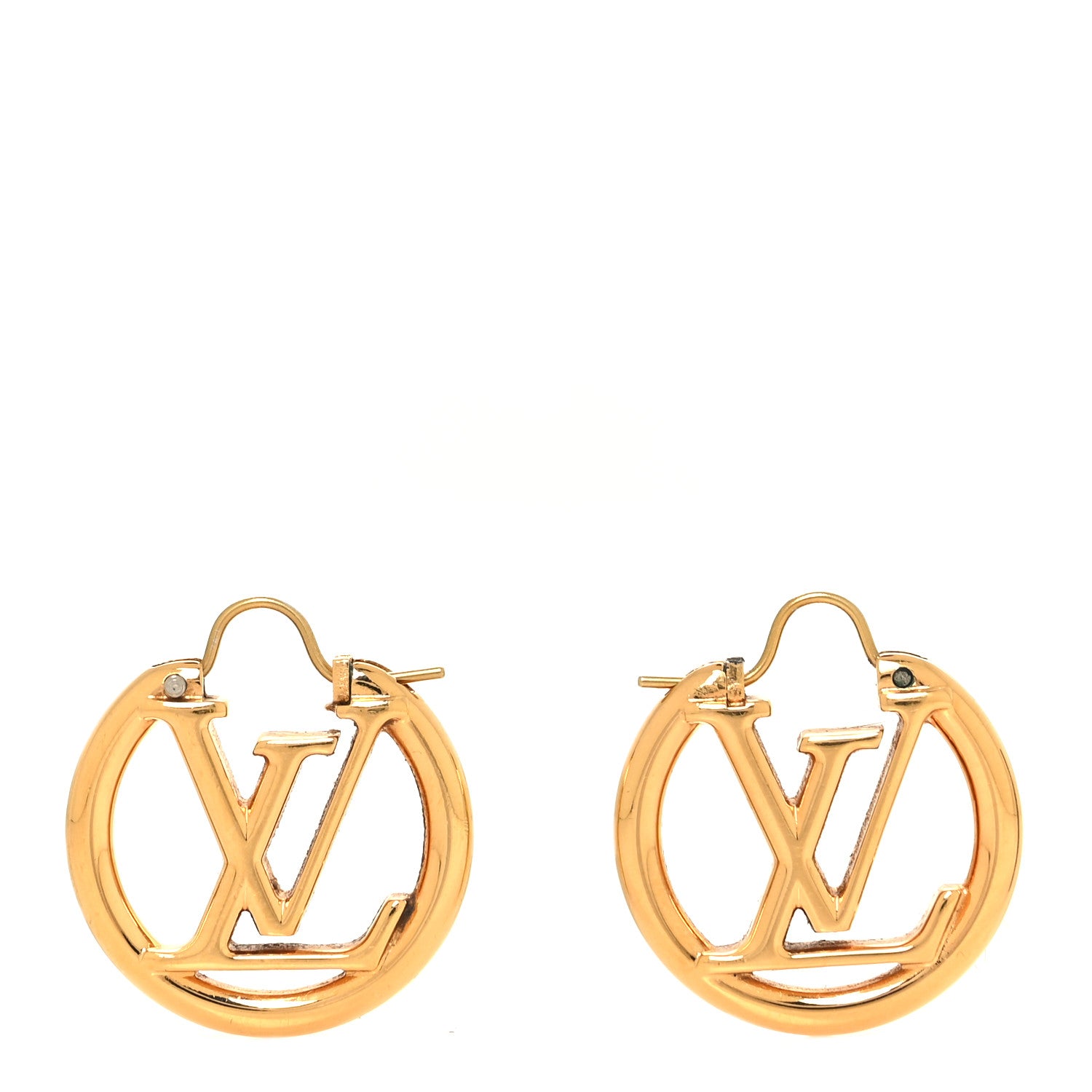 Louis Vuitton Metal Small Louise Hoop Earrings Gold 1 of 4