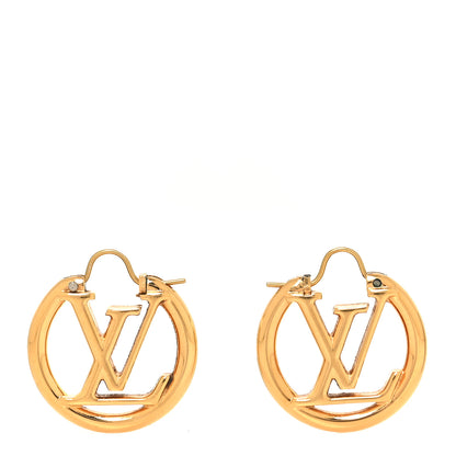 Louis Vuitton Metal Small Louise Hoop Earrings Gold 1 of 4