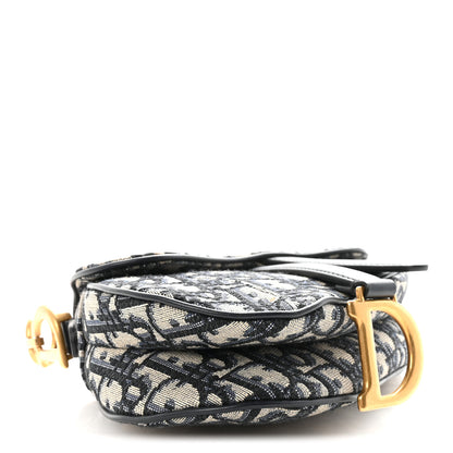 Christian Dior Oblique Mini Saddle Bag Blue 4 of 10