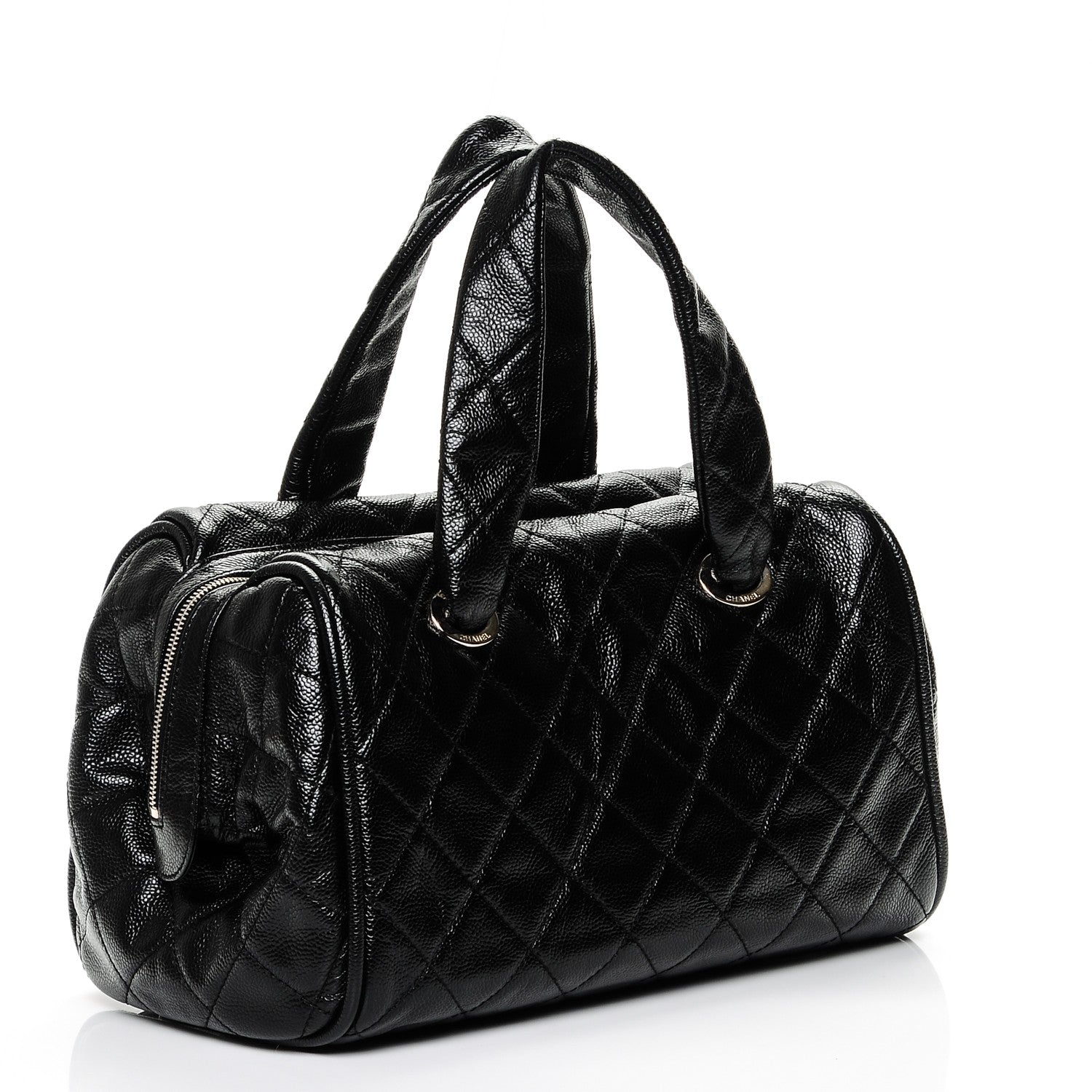 Chanel Caviar Quilted CC Timeless Bowler Black 3 of 7