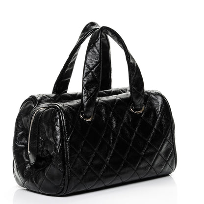 Chanel Caviar Quilted CC Timeless Bowler Black 3 of 7