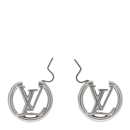 Louis Vuitton Palladium Small Louise Hoop Earrings Silver 3 of 5