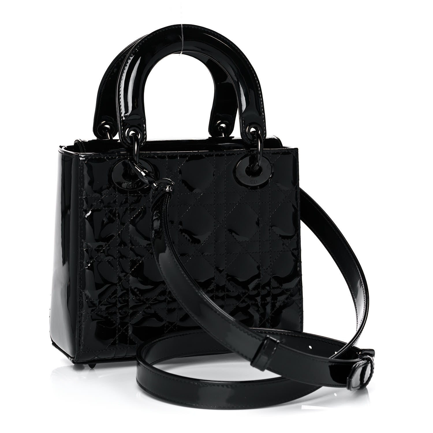 Christian Dior Patent Cannage Small Lady Dior Black 3 of 16