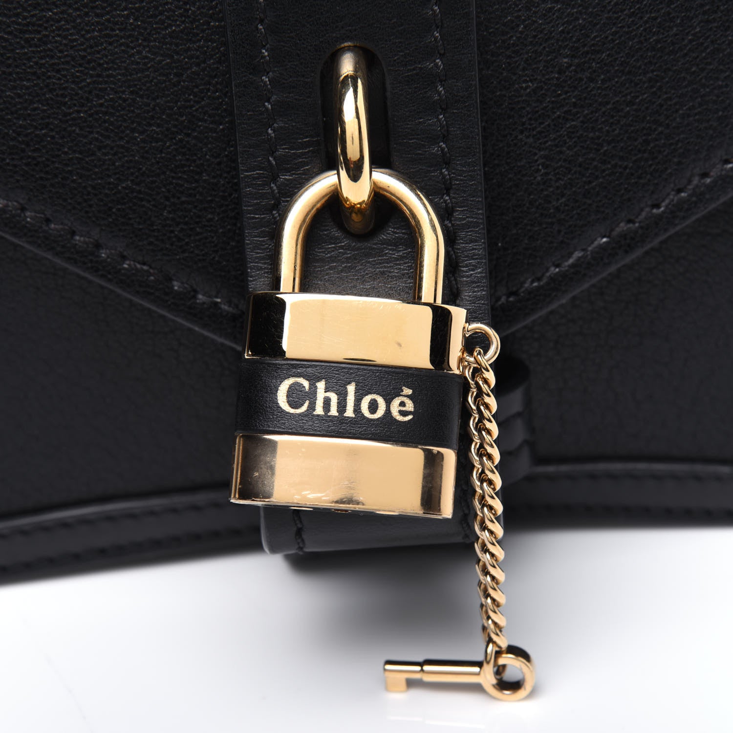 Chloe Shiny Goatskin Calfskin Mini Aby Chain Shoulder Bag Black 11 of 11