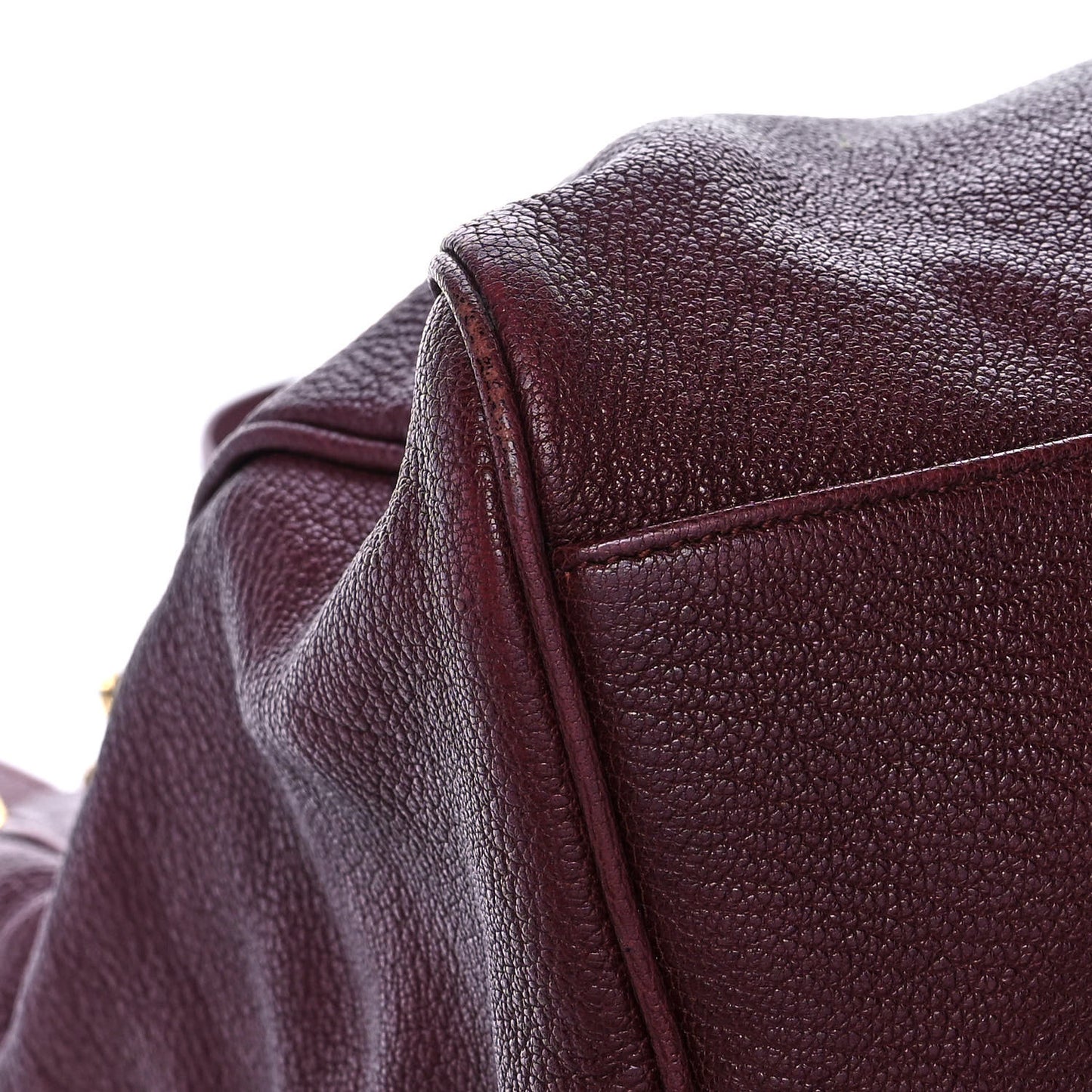 Chevre Gold Metallic Edge Hardware Velo Bordeaux