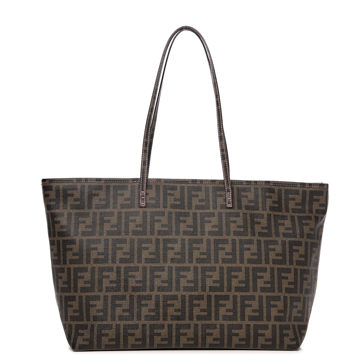Fendi Zucca Spalmati Medium Roll Tote Tobacco Light Pink 1 of 8