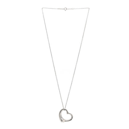 Tiffany Sterling Silver 27mm Elsa Peretti Open Heart Pendant Necklace 3 of 4