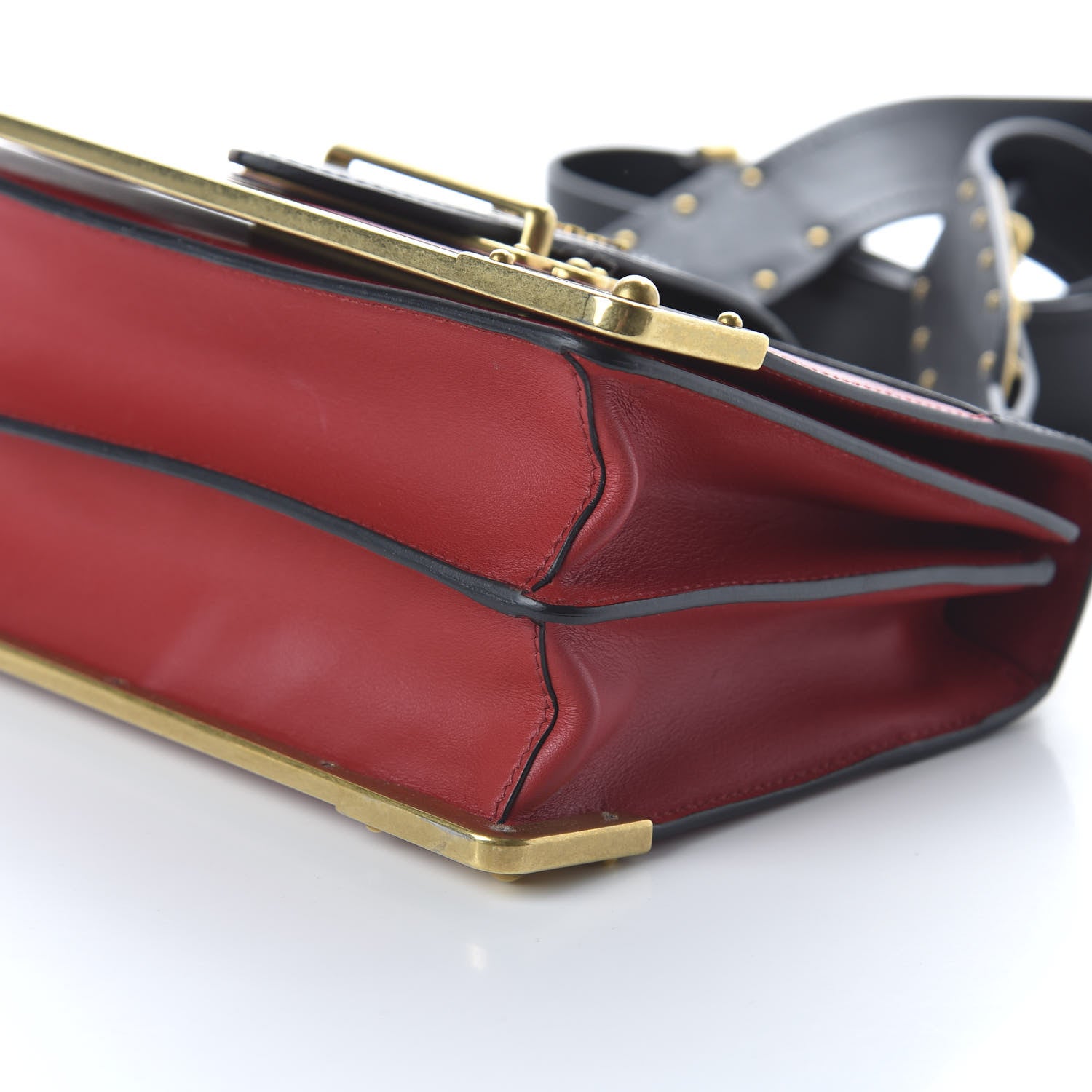 Prada City Calfskin Saffiano Cahier Bag Fuoco Black 7 of 9