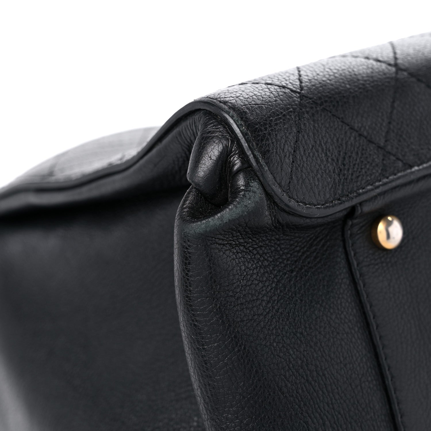 Chanel Calfskin Stitched Large Straight Lines Shopping Tote Black 9 of 18