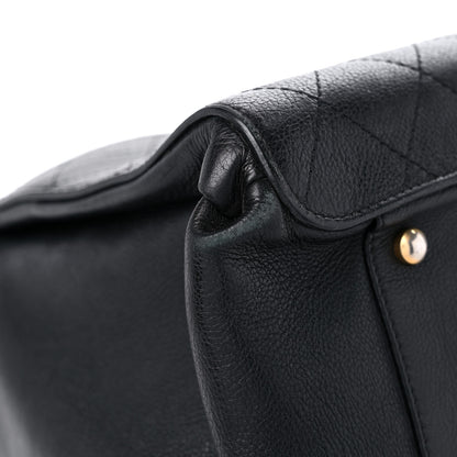 Chanel Calfskin Stitched Large Straight Lines Shopping Tote Black 9 of 18