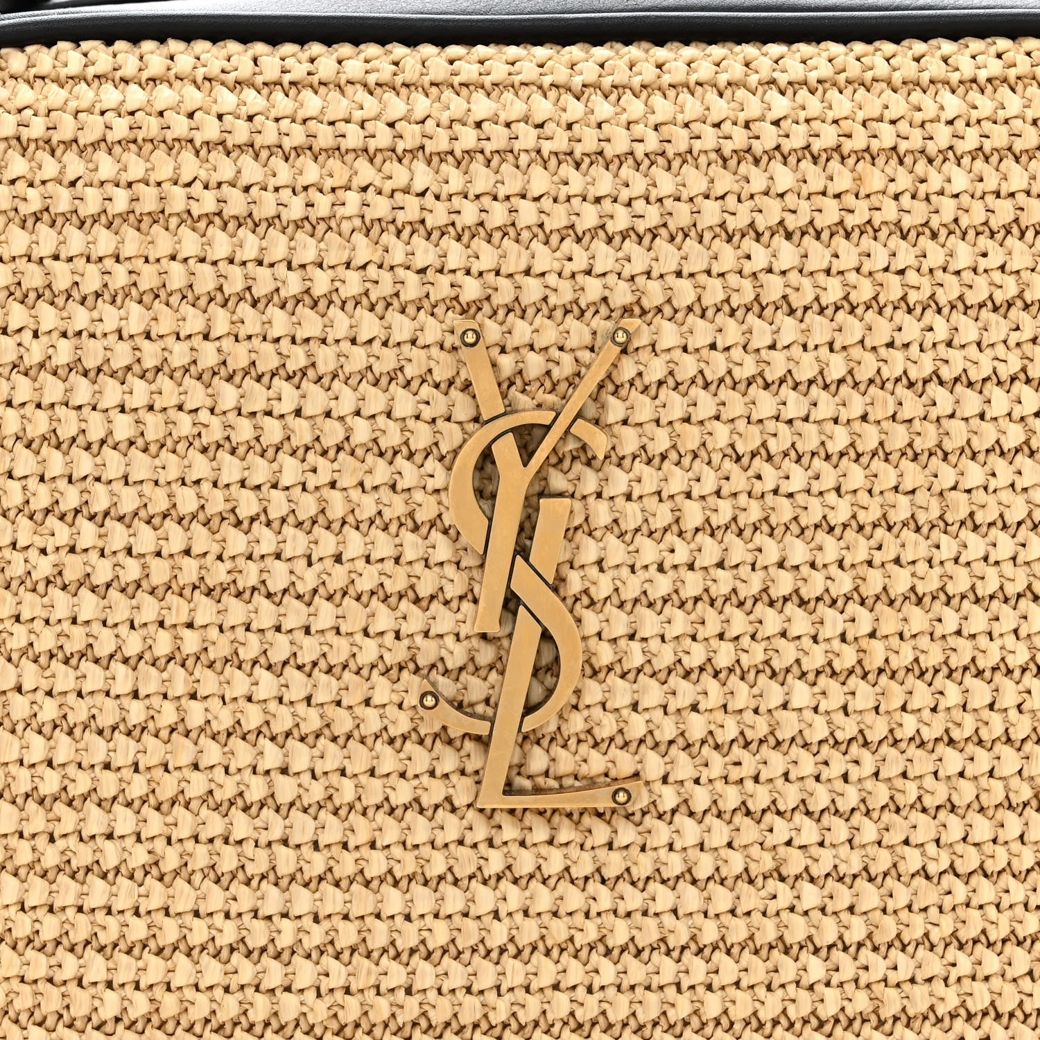 Saint Laurent Raffia Canvas Monogram Lou Camera Bag Beige Black 8 of 11