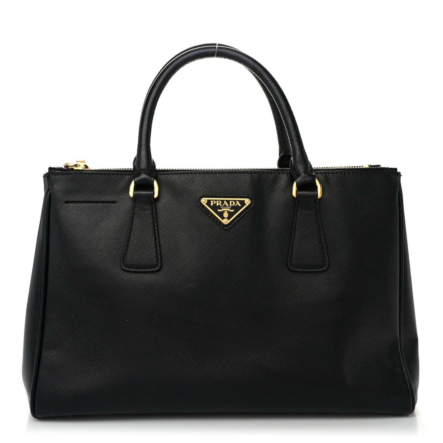 Saffiano Small Galleria Double Zip Tote Black