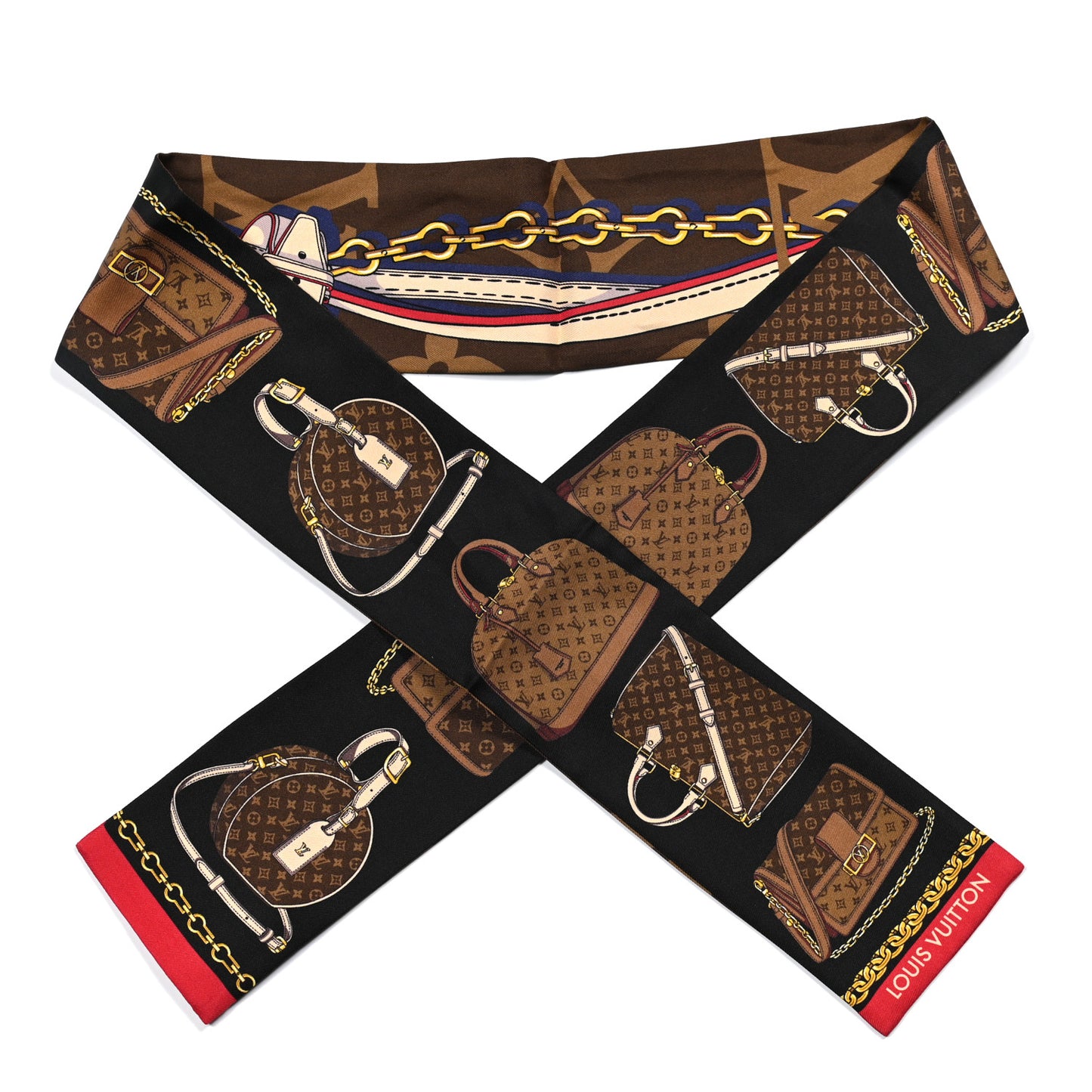 Silk Monogram Tribute To Bandeau Marron