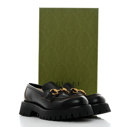 Gucci Cordovan Lux Womens Harald Horsebit 25mm Platform Loafers 35.5 Black 9 of 9