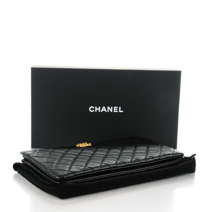 Chanel Lambskin Quilted Medium Boy Pouch Black 4 of 8