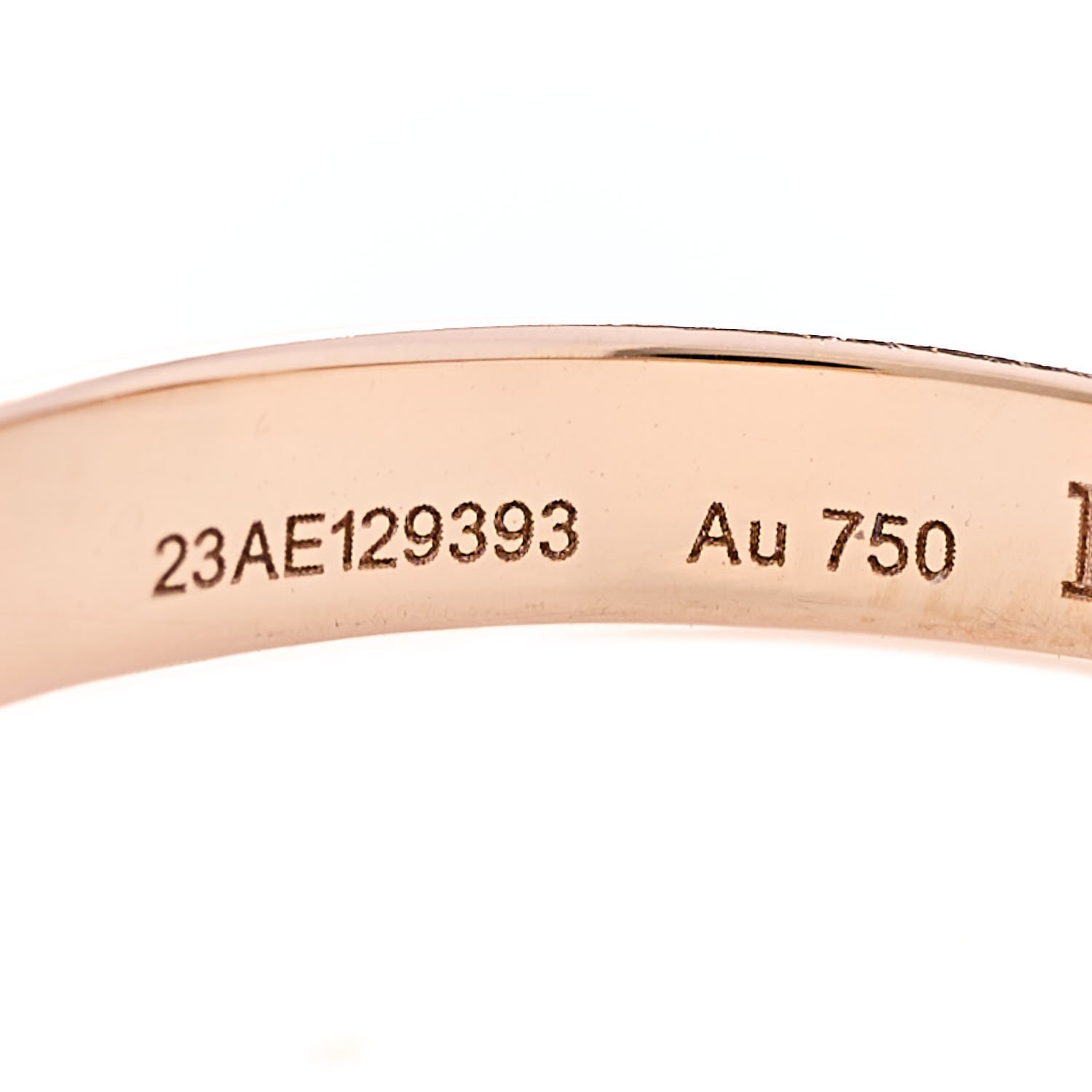 Hermes 18K Rose Gold Diamond PM Clou de Forge Ring 49 5 5 of 7