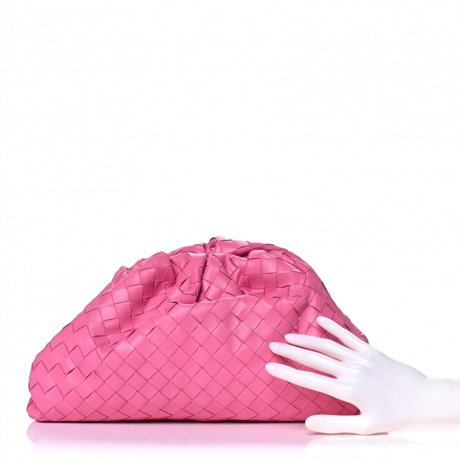 Bottega Veneta Nappa Maxi Intrecciato The Pouch Oversized Clutch Pink 2 of 13