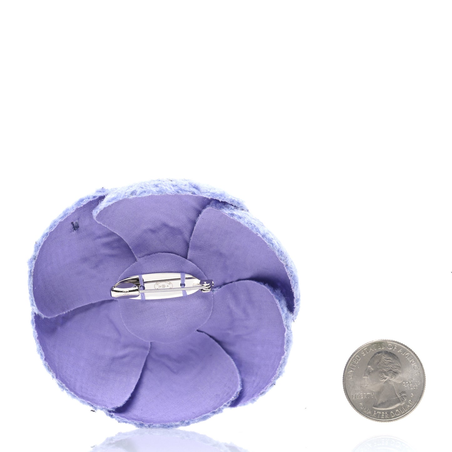 Wool Tweed Camellia Pin Brooch Lilac