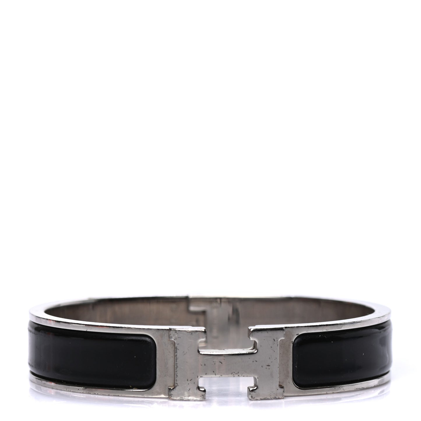 Enamel Narrow Clic Clac H Bracelet PM Black