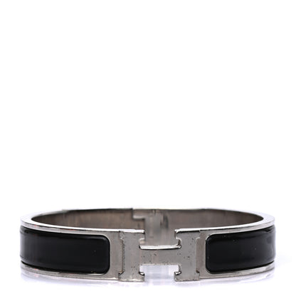Hermes Enamel Narrow Clic Clac H Bracelet PM Black 1 of 4