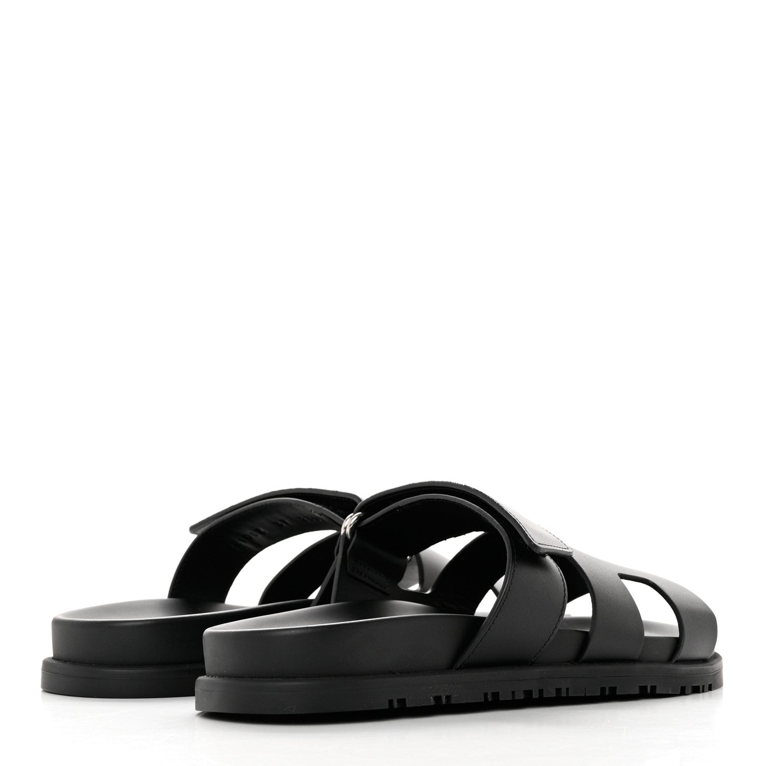 Hermes Calfskin Womens Chypre Sandals 37 Black 4 of 14